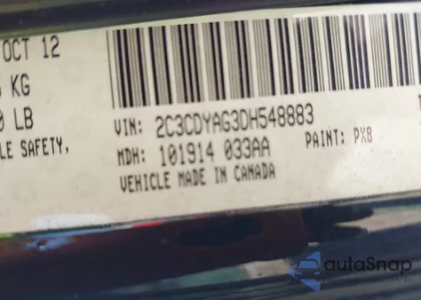 2013 Dodge Challenger Sxt z USA, uszkodzony, nr VIN 2C3CDYAG3DH548883